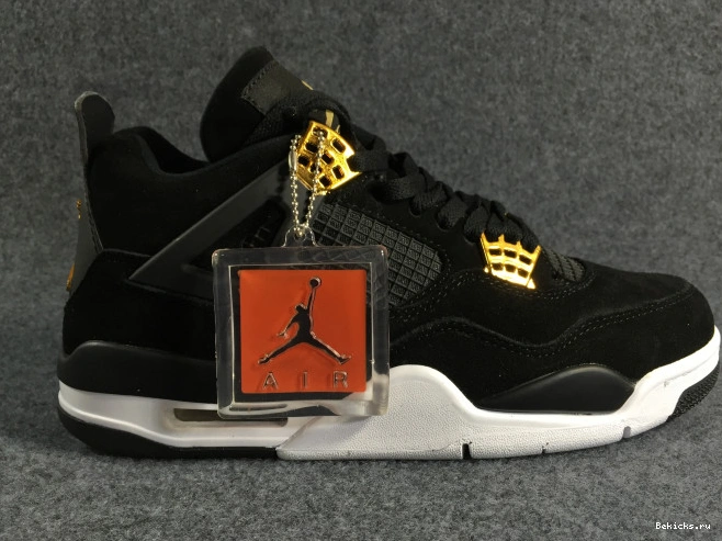 Reps BK black air jordan metallic 4 gold-white “royalty” mens 308497-032 1115